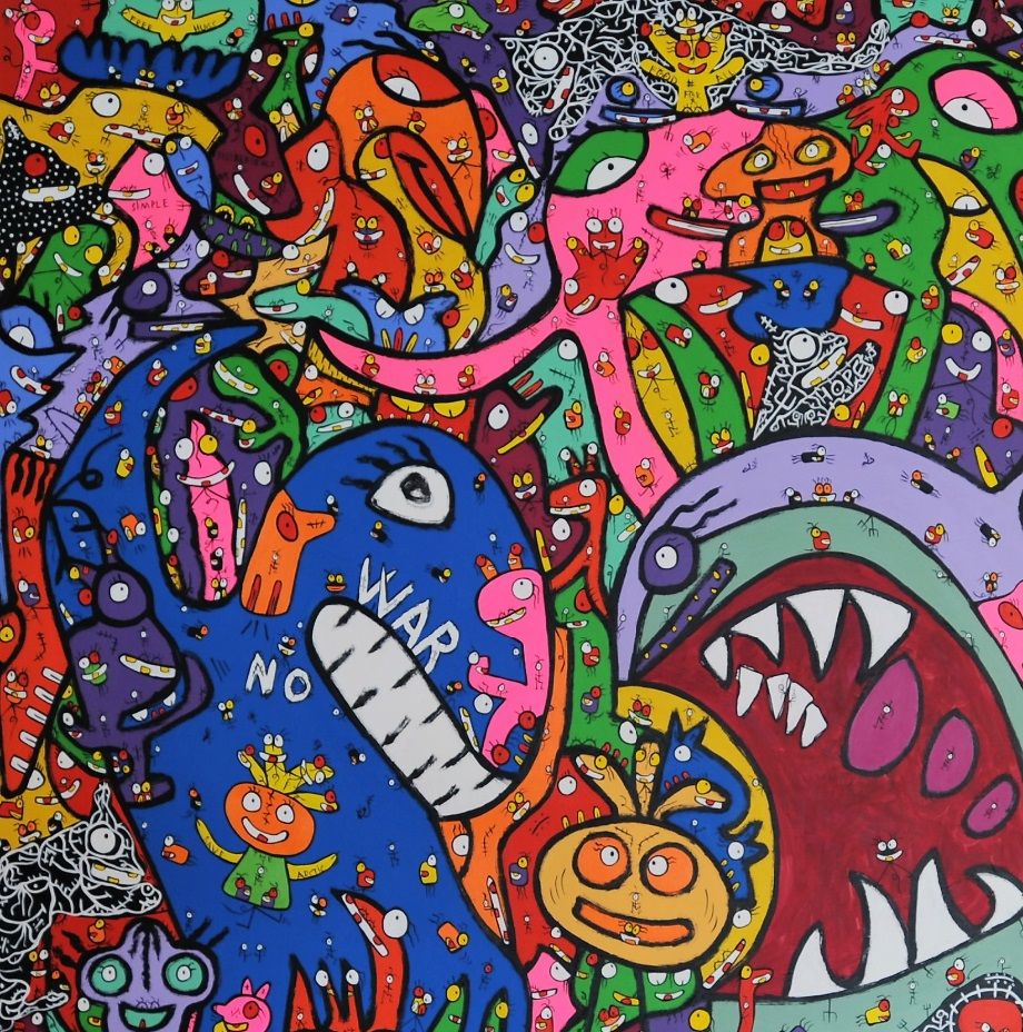  Animal House 
Acrylic 2017 Size 145x145 cm
Copyright ©Vhilo