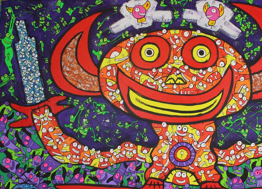 The Devils Juice 
Acrylic 2021 Size 100x140 cm Copyright ©Vhilo